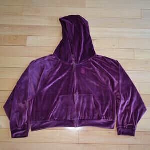Victoria Secret Full Zip Hoodie Sweatshirt Size XXL Purple